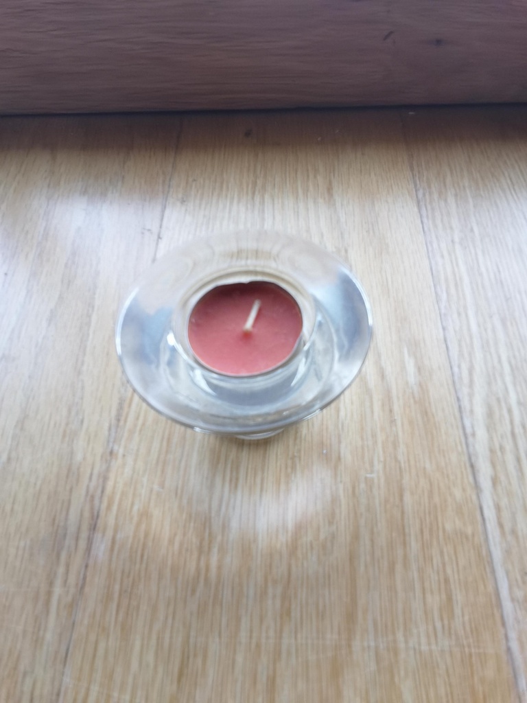 Base vidro vela + vela