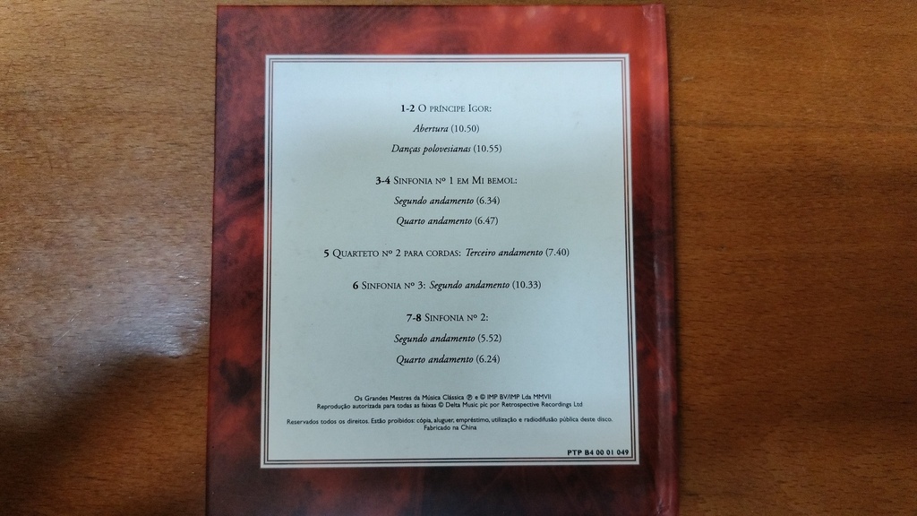 CD Alexander Borodin Entre música e ciência