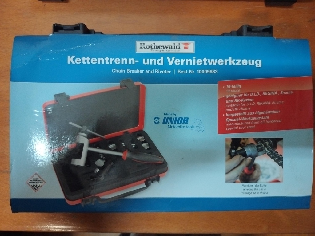 Ferramenta de Quebra e Rebitagem de Correntes Rothewald (Unior)