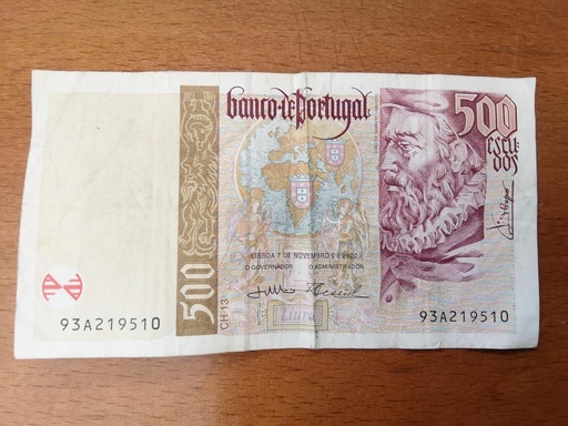 Nota de 500 escudos 2000 Banco de Portugal